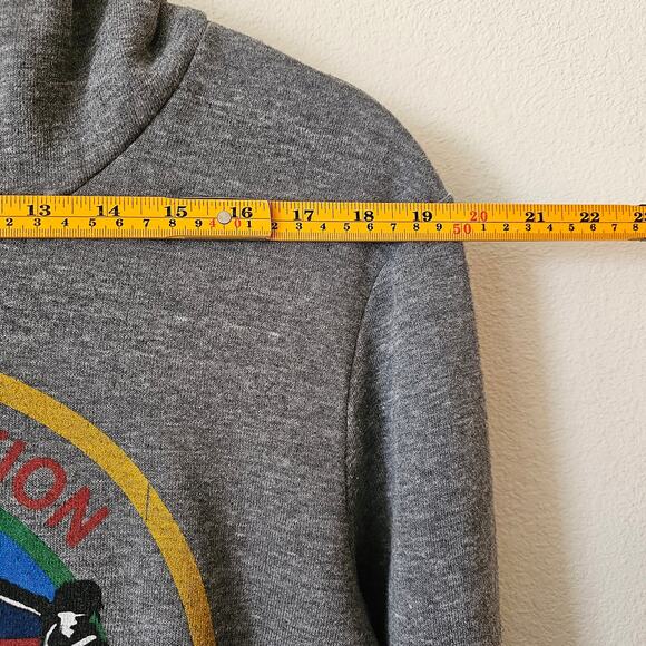 AVIATOR NATION Heather Grey Venice CA Drawstring Rainbow Surf Hoodie Sz M - Picture 13 of 16